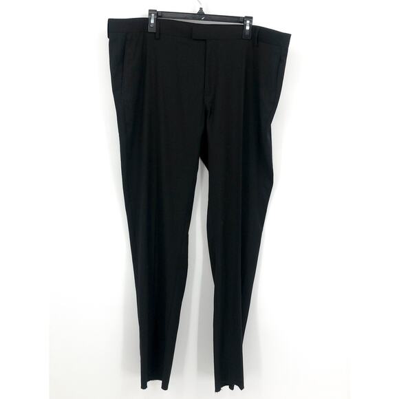 SOUL OF LONDON Men's Flat Front Stretch Dress Pants 43R Black NWOT - Picture 2 of 10